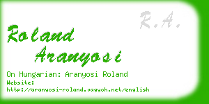 roland aranyosi business card